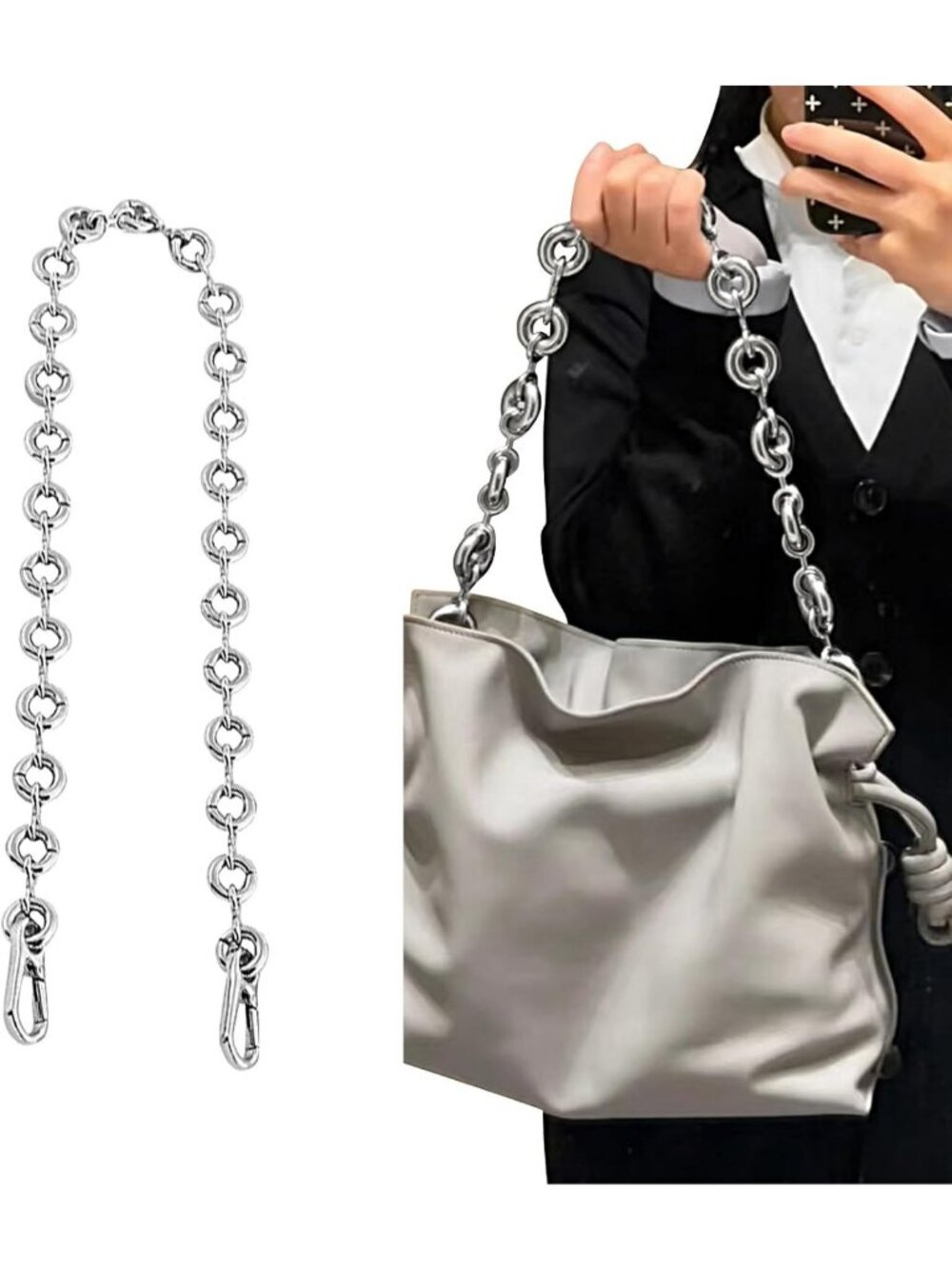 Handmade 27" Silver Chain Strap Replacement for Handbag & Purse Accessories
